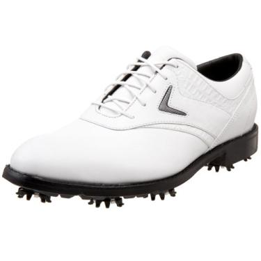 Imagem de Callaway Tênis de golfe masculino Ft Chev Saddle, Branco/Branco, US Men's 9.5 W