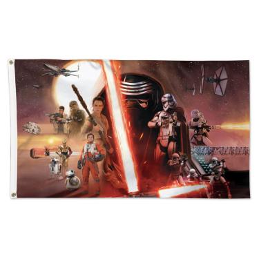 Imagem de WinCraft Star Wars Star Wars New Trilogy Force Awakens Bandeira de luxo 9 x 15 cm, multicolorido