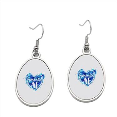Imagem de Feminist Af Brinco de coração – Brincos com pingente para meninas – Presente de festa de aniversário dos namorados
