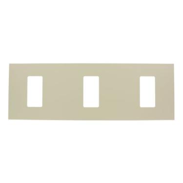 Imagem de Leviton Placa de parede MNW03-I 7-Gang 3 dispositivos largos, sem barbatanas quebradas, policarbonato, montagem de encaixe, marfim