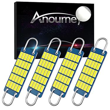 Imagem de Anourney Lâmpada LED 561, super brilhante branco 4014 chips mais recentes 44 mm laço rígido 4,4 cm, lâmpadas de festão, substituição para interior do carro, luzes de cortesia de cúpula de mapa de carro, lâmpadas de LED 561 562 567 (pacote com 4)