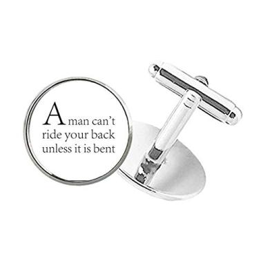 Imagem de DIYthinker Abotoaduras com clipe de botão redondo Don't Let Others Ride Your Back