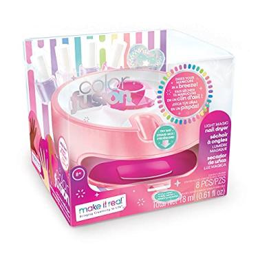 Imagem de Make It Real - Secador de unhas Color Fusion Light Up – Kit de manicure infantil com secador – Conjunto de esmalte para meninas e adolescentes – Inclui 4 cores de esmalte, secador