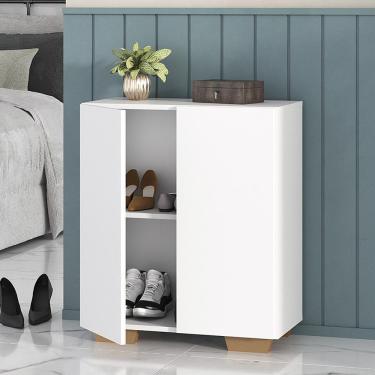 Imagem de Sapateira 2 Portas Nina Multimóveis Branca/Natural