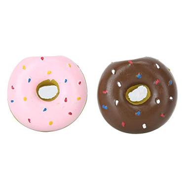 Imagem de 2 peças de brinquedos de látex para cães em forma de rosquinha brinquedo de mastigar para cães brinquedo de treinamento para filhotes brinquedo molar para animais de estimação brinquedos interativos para cães pequenos e médios