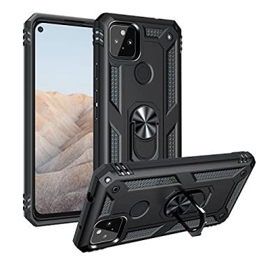 Imagem de YUNCHAO Caixa de telefone Para Google Pixel 5A 5G Case de proteção à prova de choque + PC com suporte rotativo de 360 ​​graus capa para celular
