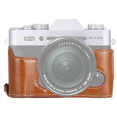Imagem de HONGYAN capa da câmera 1/4 de linha de polegada PU de couro de couro base média base para fujifilm x-t10 / x-t20 acessórios para câmera