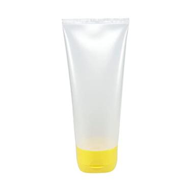 Imagem de BISNAGA PLÁSTICA TRANSPARENTE 150ML C/TAMPA FLIP TOP (20 PEÇAS) (Amarelo)