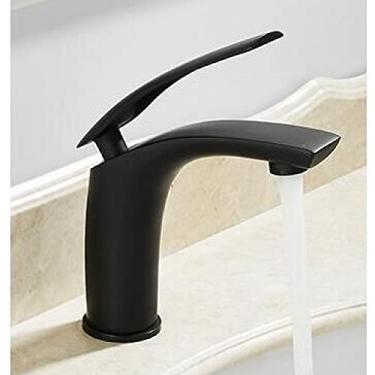 Imagem de Torneira da bacia do banheiro Branco e preto Cozimento em latão sólido Specail Pia Misturador Torneira Hot & Torneira para Bacia de Cachoeira Fria, Curto Preto A, China