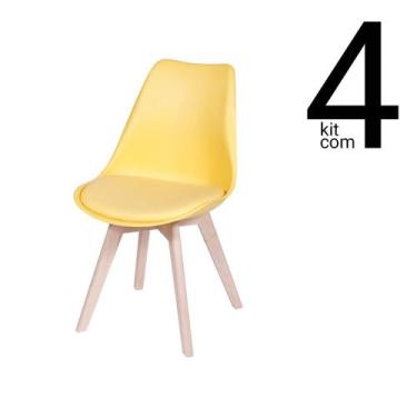 Imagem de Conjunto 4 Cadeiras Saarinen Wood - Amarela - Ordesign