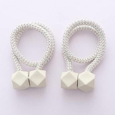 Imagem de Botão de cortina de ímã de polígono de diamante criativo sem perfurar suportes de cortina de tiebacks de cortina de botão de atração magnética simples, T1,2 PCS