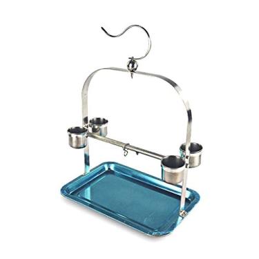 Imagem de KIZQYN Gaiola de pássaro de aço inoxidável mini pequeno suporte de papagaio, gaiola de pássaro ornamental requintada e bonita