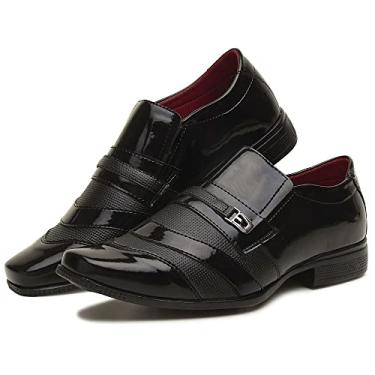 Imagem de SAPATO SOCIAL MASCULINO OXFORD PRETO VERNIZ ESTILO ITALIANO 104 (38, PRETO)