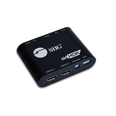 Imagem de SIIG Divisor HDMI 2.0 1x2 4K 60Hz com extrator de áudio HDMI e downscaling automático (saída mista 4K e 1080p) - HDCP 2.2, 3D, EDID, saída 1 em 2, para jogos Xbox PS5, compatível com TAA