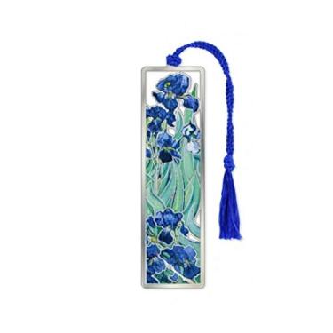 Imagem de Marcadores de página para amantes de livros, presentes de jardinagem para leitores Van Gogh Iris – Marcador de página de metal sólido de latão 2,54 x 10,16 cm