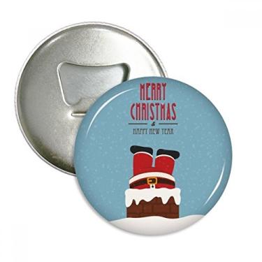 Imagem de Ano-Novo Natal Papai Noel abridor de garrafas ímã de geladeira emblema multifuncional