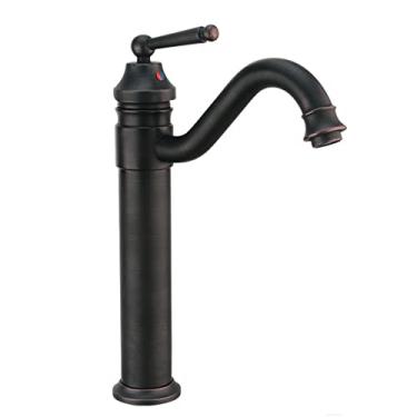 Imagem de LIDON Torneiras de banheiro Torneira de latão Banheiro Torneira de Banheiro Alça única Torneira Antiga para Pia de Banheiro Torneiras de Latão Torneira Antiga Torneira de Lavatório Preto, Antigo B (Cor: Preto B)