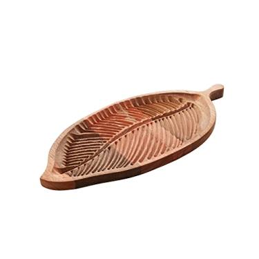 Imagem de BANDEJA MADEIRA FORMATO FOLHA LIPTUS 33x15x2cm NATURAL