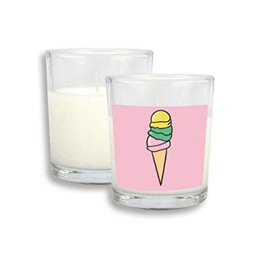 Imagem de Cera de incenso perfumada de vidro com velas brancas e verde amarelo e rosa