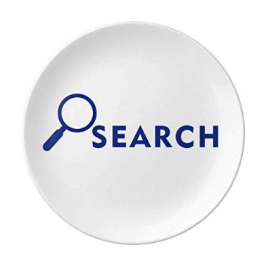 Imagem de Lupa Busca de Conhecimento Prato Decorativo de Porcelana Salver Prato de Jantar