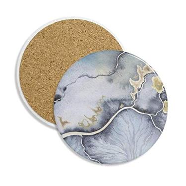 Imagem de Porta-copos de cerâmica com sombreamento em aquarela abstrata de tinta, porta-copos com pedra absorvente para bebidas, presente de 2 peças
