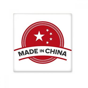 Imagem de Feito na China Emblema Estrelas Azulejo de Cerâmica Chinesa Brilhante Decalque Pedra Adorna de Tijolos Vitrificados