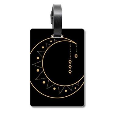 Imagem de Moon Star Symbol Totem Shape Bagagem Etiqueta Bagagem Etiqueta Scutcheon Etiqueta