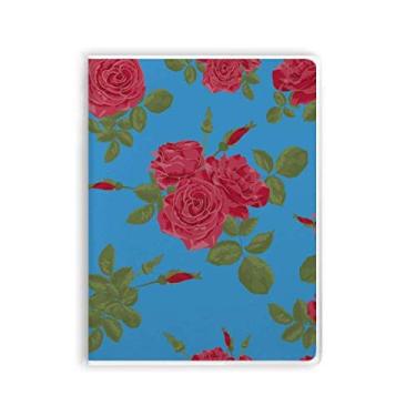 Imagem de Caderno de plantas de desenho azul vermelho capa de goma Diário capa macia