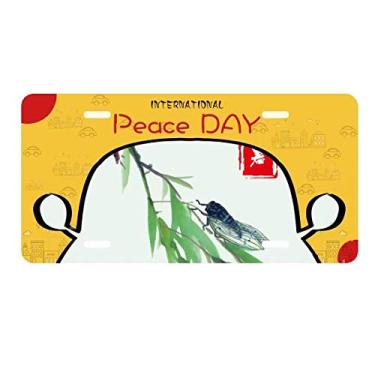 Imagem de DIYthinker Placa de carro Circlar Ligeiro Calor Vinte Quatro Termos Solar Placa Etiqueta Decoração de Carro Dia da Paz