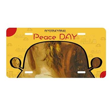 Imagem de DIYthinker Placa de carro Blonde Back Babe Girl Pretty Gal Decoração de carro Dia da Paz