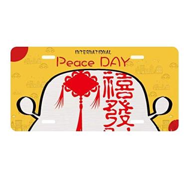 Imagem de DIYthinker Palavra chinesa padrão nó chinês placa etiqueta decoração carro dia da paz