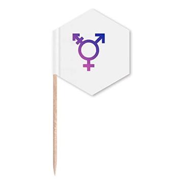 Imagem de Bandeiras de palitos de identidade de gênero arco-íris com igualdade de dentes, palitos de cupcake, festas comemorativas