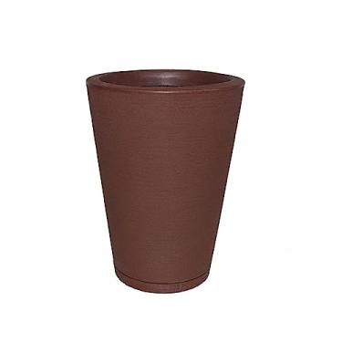 Imagem de Vaso Planta Decorativo Jardim Polietileno Coluna Redonda 33x40 Cor:Marrom