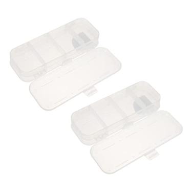 Imagem de VILLCASE 2 Peças Caixa De Artigos De Papelaria De Camada Dupla Porta-Lápis Estojo De Armazenamento De Borracha Estojos De Armazenamento Suprimentos Recipientes De Armazenamento De Canetas