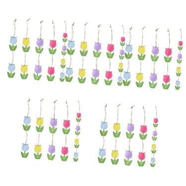 Imagem de PRETYZOOM 60 Peças De Enfeites Pendurados Enfeites De Decoração De Árvore Para Mães Decorações De Presente De Páscoa Decoração De Madeira Ornamento Para Dia De Flores Decorativas Com Placas