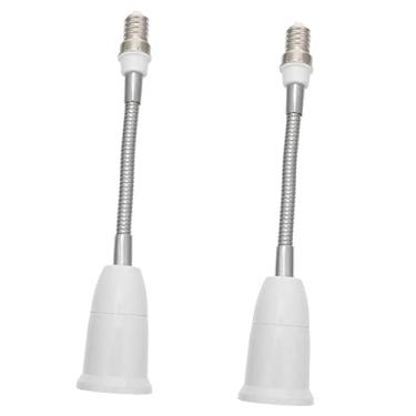 Imagem de DOITOOL 2 Peças De Suporte De Lâmpada E14 A E27 Abajur Harpa Base Ajustável Castiçal Branco Adaptador De Lâmpada Adaptador De Soquete Extensor Adaptador De Lâmpada Adaptador De Soquete