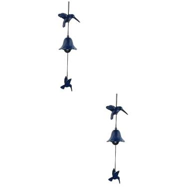 Imagem de ABOOFAN 2 Pçs Sinos Musicais Japoneses Exclusivos Pendurados Presentes Estilo Presente Pingente Giratórios Azul Pátio Carro Parede Pai Ornamento Pássaro Vintage Requintado Jardim Mãe