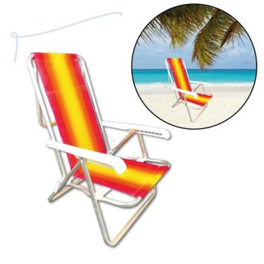 Imagem de Cadeira De Praia Aluminio 8 Posiçoes Suporta Ate 100Kg Mor