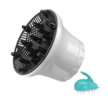 Imagem de Generic Acessório de salão de beleza com difusor de cabelo, ferramenta de secador de cabelo de 1,4 pol. a 3 pol. para cabelos cacheados, branco