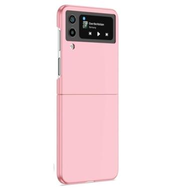 Imagem de Para samsung z flip 5 4 3 2 caso untra fino anti-impressão digital à prova de choque capa dura para z flip, rosa, para galaxy z flip 2