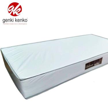 Imagem de Colchão Hospitalar Impermeável Solteiro D28 10X78x188cm Azul ou Branco - Genki Kenko