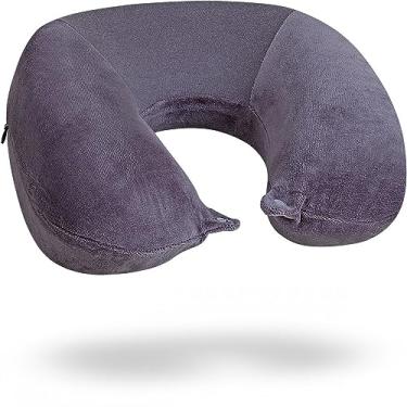 Imagem de Travesseiro de pescoço para viagem Nasa Voyage Premium Anatômico Cinza noturno Nap