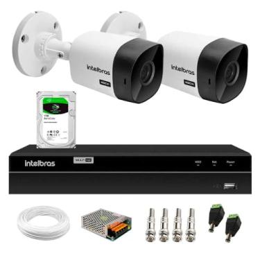 Imagem de Kit 2 Câmeras Bullet Vhc 1120 B Hdcvi Hd 720p Ip66 Visão Noturna 20m Intelbras + Dvr Mhdx 1204 com 4 Canais Multi Hd Intelbras + Hd 1tb Barracuda
