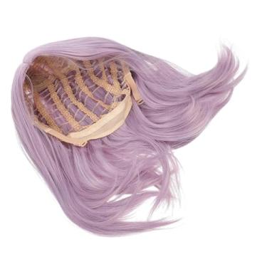 Imagem de STAHAD peruca de cabelo curto e liso peruca roxa roupas de cosplay peruca rosa vestidos roupas de peruca decorativa cabelo falso de cabeça chapelaria Senhorita