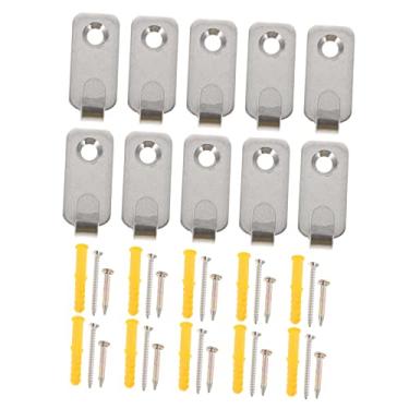 Imagem de Veemoon 10 Conjuntos Cabide Pesado Fio Para Pendurar Quadros Cabide De Fotos Ganchos De Moldura De Parede Sem Vestígios De Cabide Quadro Pendurado Aço Inoxidável Cavalete Invisível