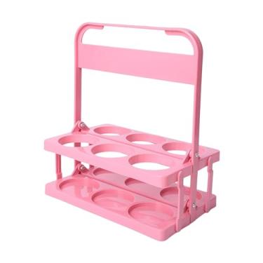 Imagem de Suporte de plástico para bebidas compacto para garrafa de cerveja com economia de espaço Suporte de garrafa de cerveja reutilizável para barras e suporte de plástico para bebidas em casa