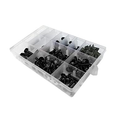 Imagem de Porca de roda para Z250 Z300 Z400 Z650 Z750 Z800 Z900 Z900RS Z1000 Z1000SX X300 650 1000 parafusos de carenagem Kit de parafusos de fixação Tampas de porca de roda (Cor: Preto)