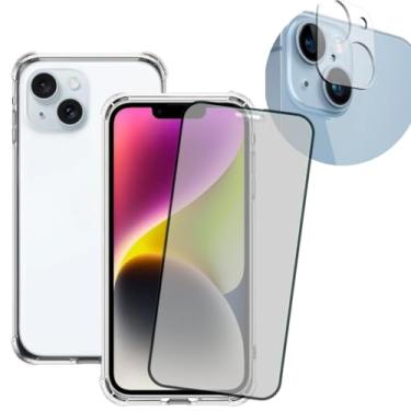 Imagem de Kit Capa Capinha Anti Impacto Aveludada + Película 3D + Película Câmera Para iPhone 14 14 Pro 14 Pro Max (iPhone 14)