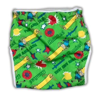 Imagem de Fralda de Pano Ecológica AURORINHA SUSTENTÁVEL Pocket Coleção Hora da Aventura 100% Algodão Tamanho Único 4kg/18kg (Finn e Jake)