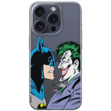 Imagem de ERT GROUP Capa de celular para iPhone 15 PRO original e oficialmente licenciada DC padrão Batman & Coringa 005 perfeitamente adaptada à forma do celular, parcialmente transparente